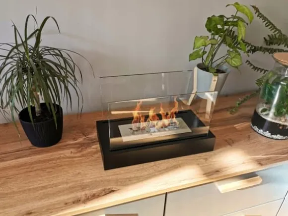 Ethanol pejs Pejs Bio-pejs Fritstående biopejs HOME Bioethanolbrænder 36 x 22 x 18 cm sort TÜV certifikat økologisk pejs Bio kedel