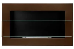 Ethanol pejs Pejs Bio-pejs Vægmonteret biopejs Bioethanolbrænder 65 x 40 x 12 cm brun mat med glas Miljøvenlig pejs
