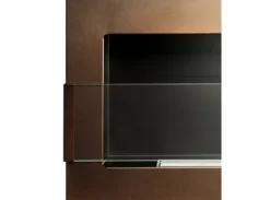 Ethanol pejs Pejs Bio-pejs Vægmonteret biopejs Bioethanolbrænder 65 x 40 x 12 cm brun mat med glas Miljøvenlig pejs