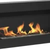 Ethanol pejse Pejse Bio-pejs Hængende Bio pejs Bioethanol Brænder BOX 90 cm x 40 cm x 12 cm Mat sort økologisk pejs