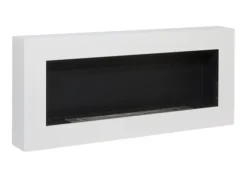 Ethanol pejse Pejse Bio-pejs Hængende Bio pejs Bioethanol Brænder BOX 90 cm x 40 cm x 12 cm Mat hvid økologisk pejs