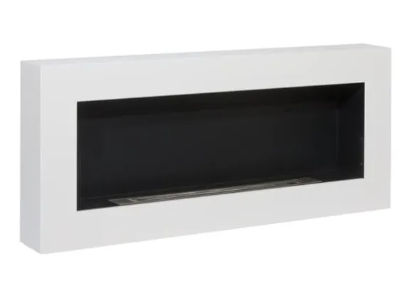Ethanol pejse Pejse Bio-pejs Hængende Bio pejs Bioethanol Brænder BOX 90 cm x 40 cm x 12 cm Mat hvid økologisk pejs