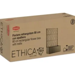 Ethica rektangulär blomlåda 80 cm med grön spaljé