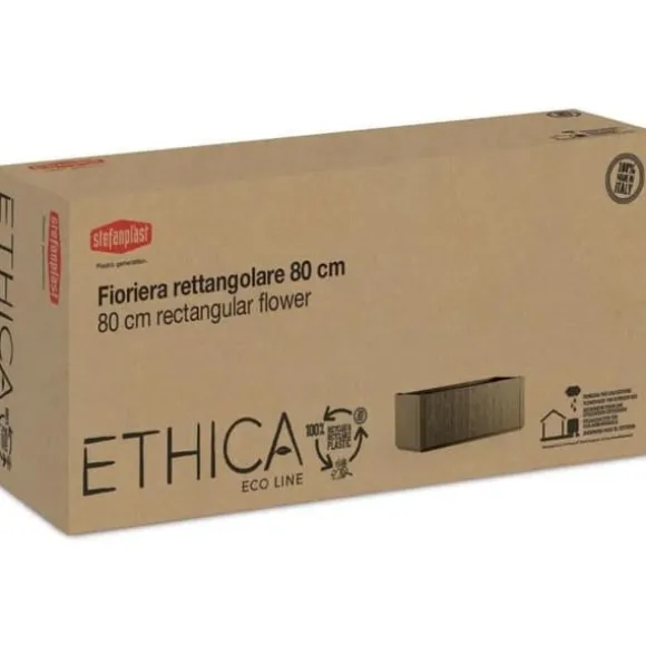 Ethica rektangulär blomlåda 80 cm taupe