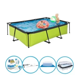 EXIT Svømmebassin Lime - 300x200x65 cm - Rammebassin - Komplet swimmingpoolsæt