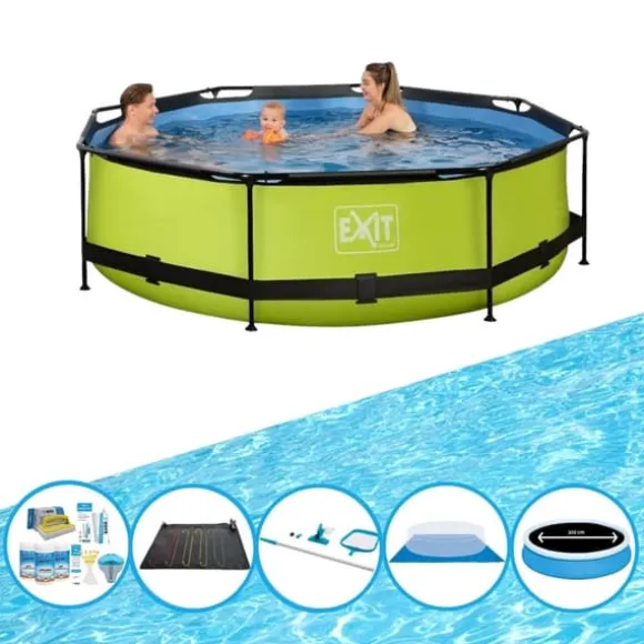 EXIT Swimming Pool Lime - Rammebassin ø300x76cm - Swimming Pool Bundle