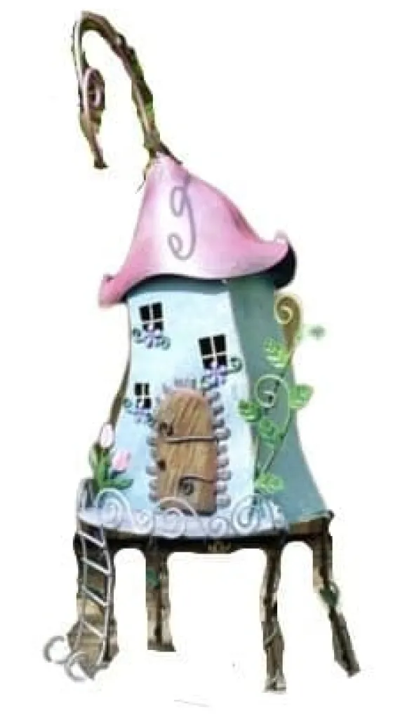 Fairy Treehouse i metal og håndmalet