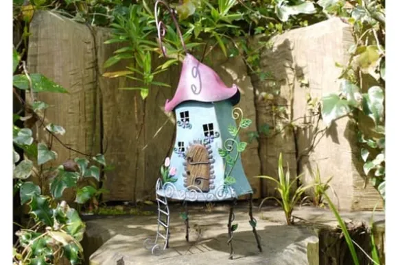 Fairy Treehouse i metal og håndmalet