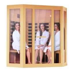 Far Infrarød Træ Sauna, Hjem Sauna Spa til 3-4 personer, 2470W, Effektiv opvarmning, Sundhedsfordele, Komfortabel oplevelse.