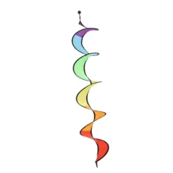 Farverig Spiral Rainbow Wind Spinner til gårdhavedekoration