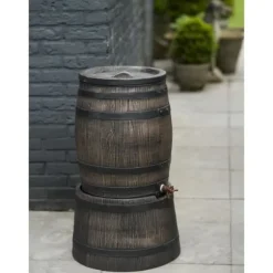 Fatformad vattenuppsamlare - NATURE - Rotationsgjuten PE - 50 liter - Tillbehör ingår