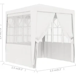 Festtelt med sidevægge 2,5x2,5 m 90 g/m² hvid - Festtelt - Festtelte - Home & Living