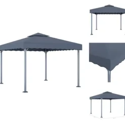 Festtelte & havepavilloner - Living pavillon 300x300 cm aluminium antracitgrå