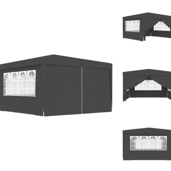 Festtelte & havepavilloner - Living festtelt med sidevægge 4x4 m 90 g/m² antracitgrå