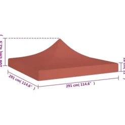 Festtelte & havepavilloner – tage - Living tag til festtelt 3x3 m 270 g/m² terrakotta