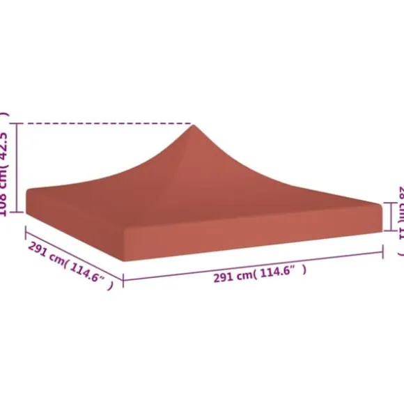 Festtelte & havepavilloner – tage - Living tag til festtelt 3x3 m 270 g/m² terrakotta