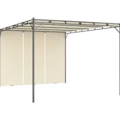 Festtelte & havepavilloner - Living havepavillon med gardin 4x3x2,25 m cremefarvet