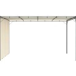 Festtelte & havepavilloner - Living havepavillon med gardin 4x3x2,25 m cremefarvet