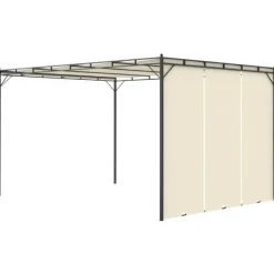 Festtelte & havepavilloner - Living havepavillon med gardin 4x3x2,25 m cremefarvet
