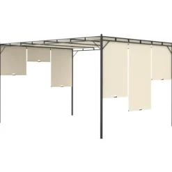 Festtelte & havepavilloner - Living havepavillon med gardin 4x3x2,25 m cremefarvet