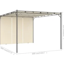 Festtelte & havepavilloner - Living havepavillon med gardin 4x3x2,25 m cremefarvet