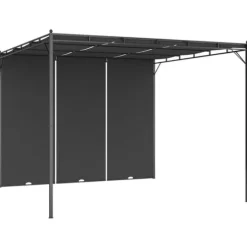 Festtelte & havepavilloner - Living havepavillon med gardin 3x3x2,25m antracitgrå
