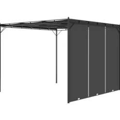 Festtelte & havepavilloner - Living havepavillon med gardin 3x3x2,25m antracitgrå