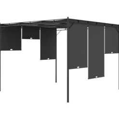Festtelte & havepavilloner - Living havepavillon med gardin 3x3x2,25m antracitgrå