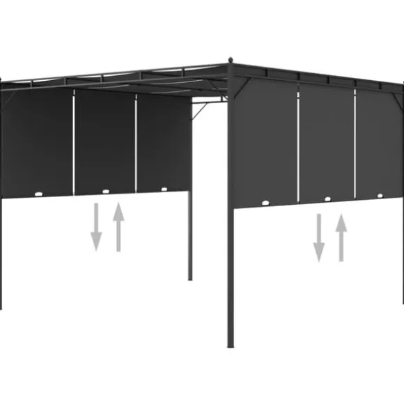 Festtelte & havepavilloner - Living havepavillon med gardin 3x3x2,25m antracitgrå
