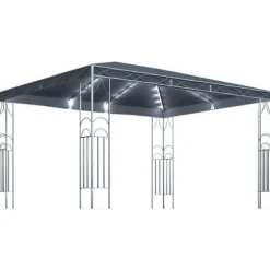 Festtelte & havepavilloner - Living pavillon med LED-lyskæder 400x300 cm antracitgrå