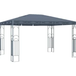 Festtelte & havepavilloner - Living pavillon med LED-lyskæder 400x300 cm antracitgrå