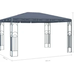 Festtelte & havepavilloner - Living pavillon med LED-lyskæder 400x300 cm antracitgrå