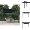 Festtelte & havepavilloner - Living havepavillon med sammenrulleligt tag 3x3 m antracitgrå
