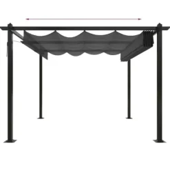 Festtelte & havepavilloner - Living havepavillon med sammenrulleligt tag 3x3 m antracitgrå