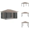 Festtelte & havepavilloner - Living pavillon med myggenet 4x3x2,73 m 180 g/m² gråbrun
