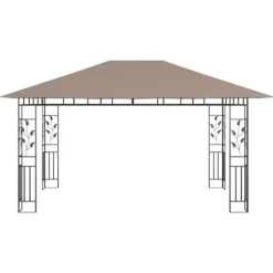 Festtelte & havepavilloner - Living pavillon med myggenet 4x3x2,73 m 180 g/m² gråbrun