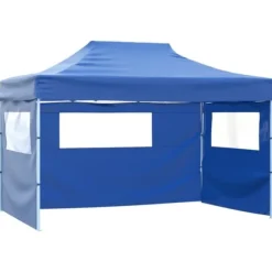 Festtelte & havepavilloner - Living foldbart telt med 3 vægge 3 x 4,5 m blå