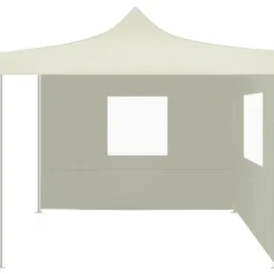 Festtelte & havepavilloner - Living foldbart telt med 2 vægge 3 x 3 m cremefarvet