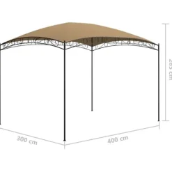 Festtelte & havepavilloner - Living pavillon 3x4x2,65 m 180 g/m² gråbrun