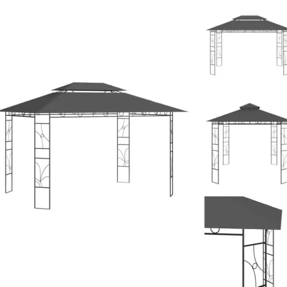 Festtelte & havepavilloner - Living pavillon 4x3x2,7 m 160 g/m² antracitgrå