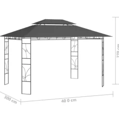 Festtelte & havepavilloner - Living pavillon 4x3x2,7 m 160 g/m² antracitgrå