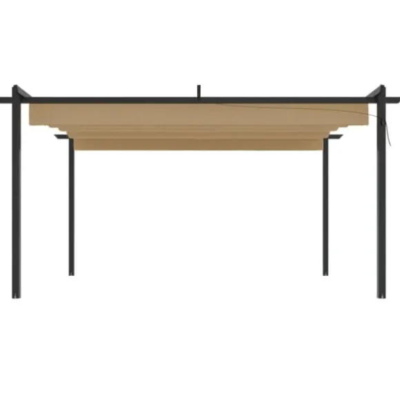 Festtelte & havepavilloner - Living havepavillon med sammenrulleligt tag 4x3 m gråbrun