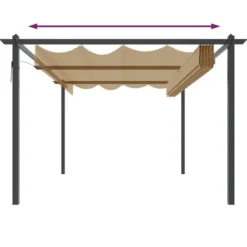 Festtelte & havepavilloner - Living havepavillon med sammenrulleligt tag 4x3 m gråbrun