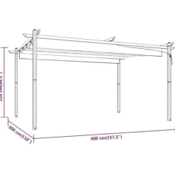 Festtelte & havepavilloner - Living havepavillon med sammenrulleligt tag 4x3 m gråbrun