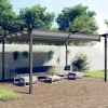 Festtelte & havepavilloner - Living havepavillon med sammenrulleligt tag 4x3 m antracitgrå