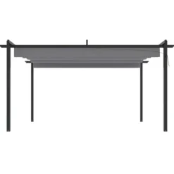 Festtelte & havepavilloner - Living havepavillon med sammenrulleligt tag 4x3 m antracitgrå