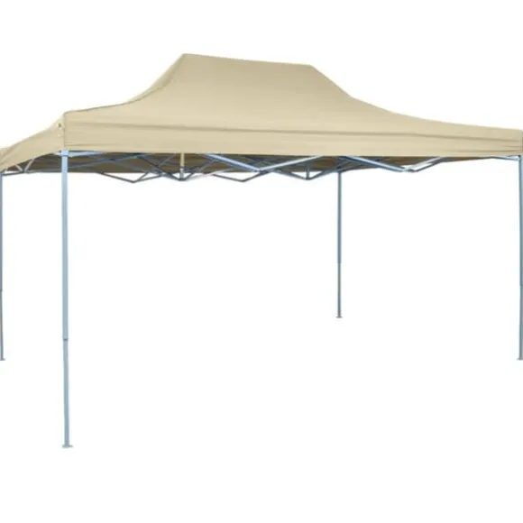 Festtelte & havepavilloner - Living foldbart telt pop-up 3 x 4,5 m cremefarvet