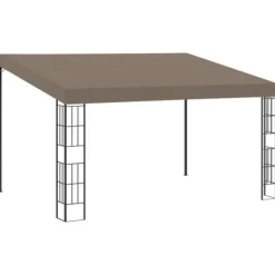 Festtelte & havepavilloner - Living vægmonteret pavillon 4x3 m stof gråbrun