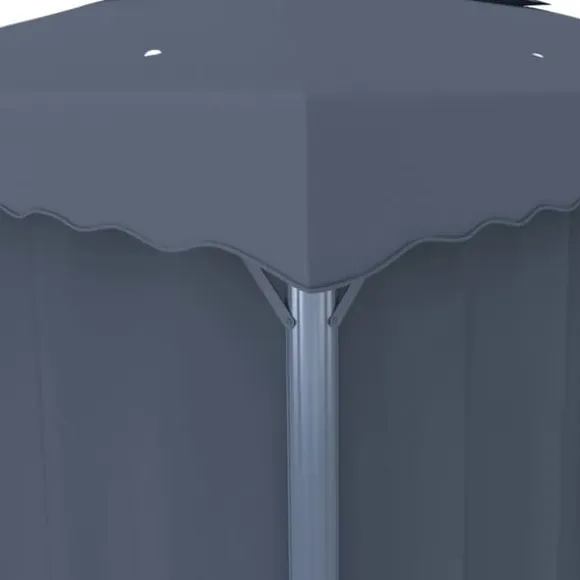 Festtelte & havepavilloner - Living pavillon med gardin 4x3 m aluminium antracitgrå