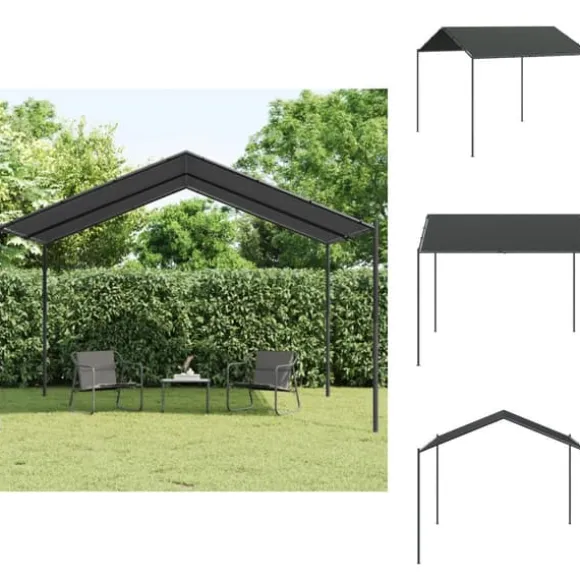 Festtelte & havepavilloner - Living pavillon 4x4 m stål og stof antracitgrå